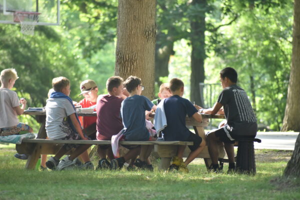 Group Bible study session during retreat